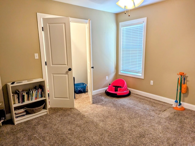 rec room featuring carpet