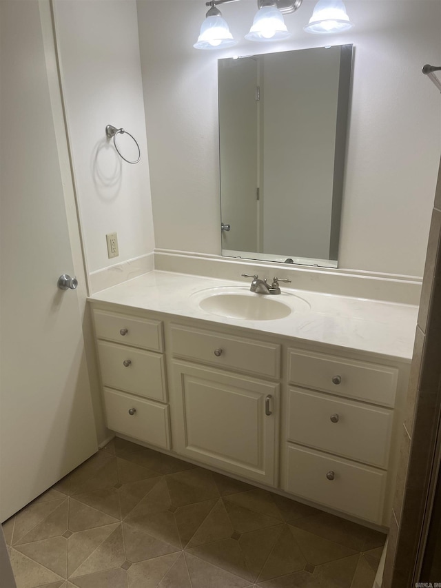 bathroom featuring vanity and tile patterned floors