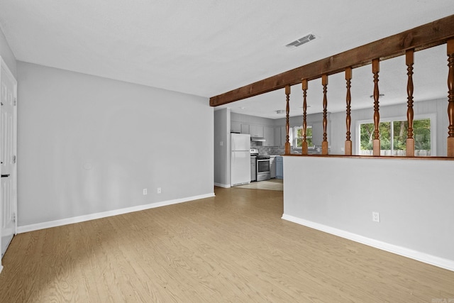 unfurnished living room with hardwood / wood-style floors