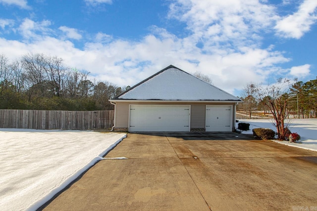 view of garage