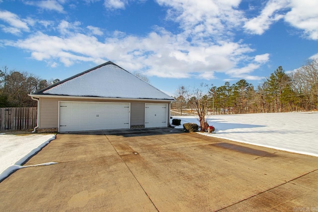 view of garage