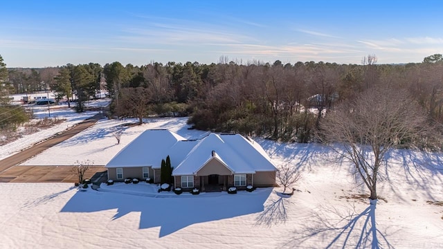 view of snowy aerial view