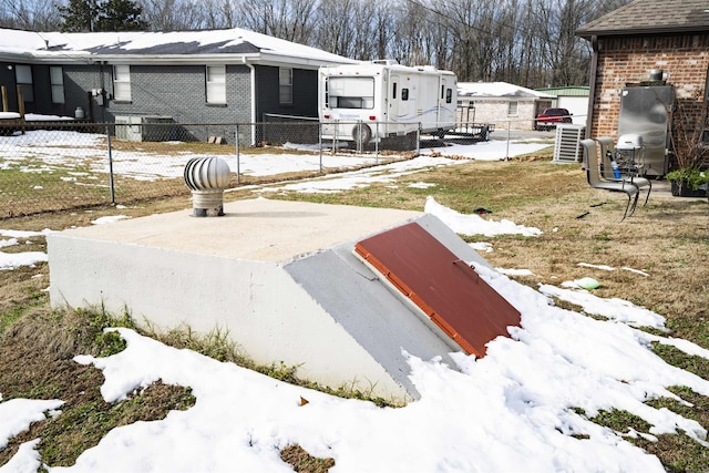 view of storm shelter