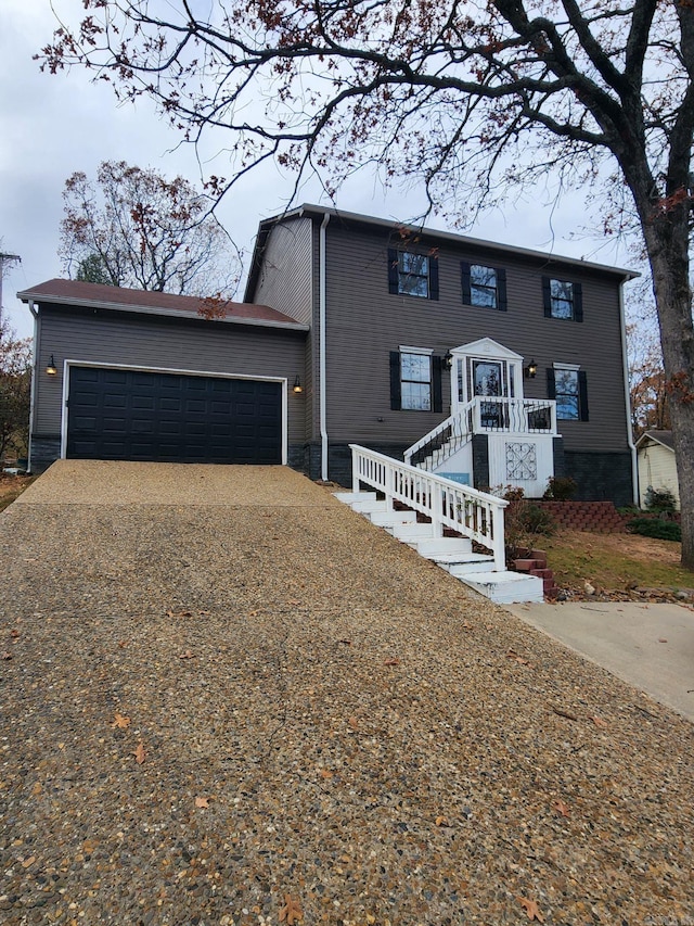 view of front of home featuring a garage