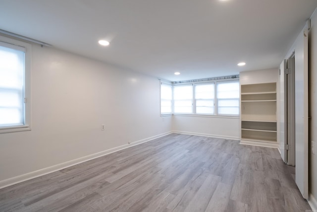 empty room featuring light wood-type flooring