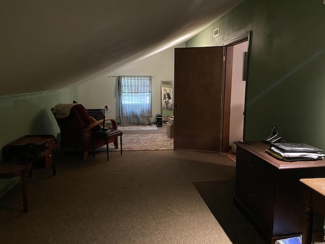 interior space featuring lofted ceiling