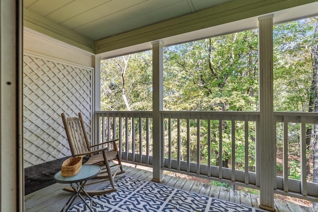 view of unfurnished sunroom