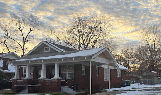 view of front of house with covered porch