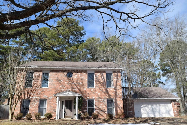 colonial house with a garage