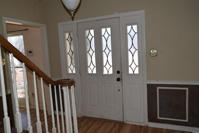 entryway featuring dark hardwood / wood-style floors