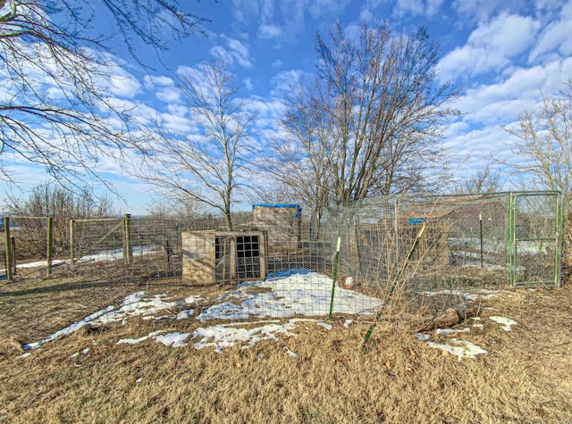 view of yard with an outbuilding