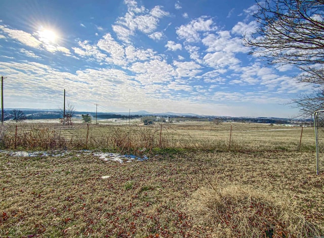 view of yard with a rural view