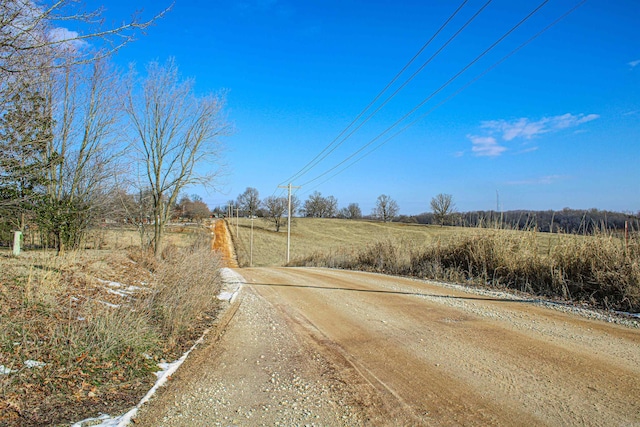 view of street featuring a rural view