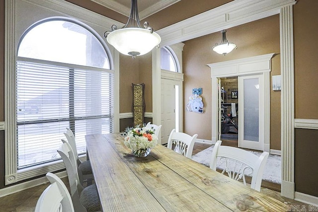 dining area with french doors and plenty of natural light