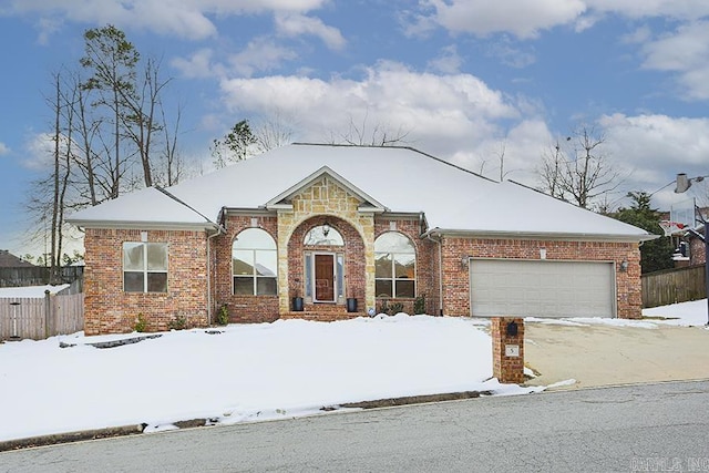 view of front of house with a garage