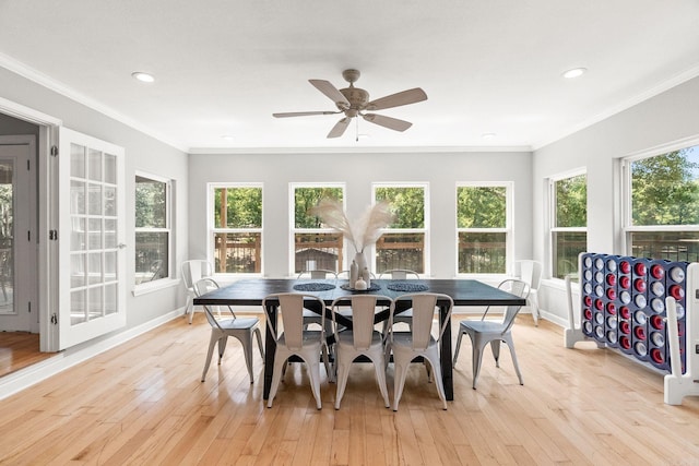 sunroom with ceiling fan and plenty of natural light