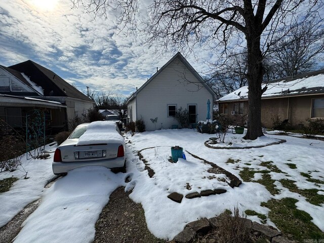 view of snow covered exterior