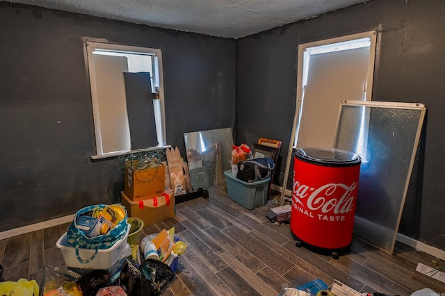 miscellaneous room featuring a textured ceiling