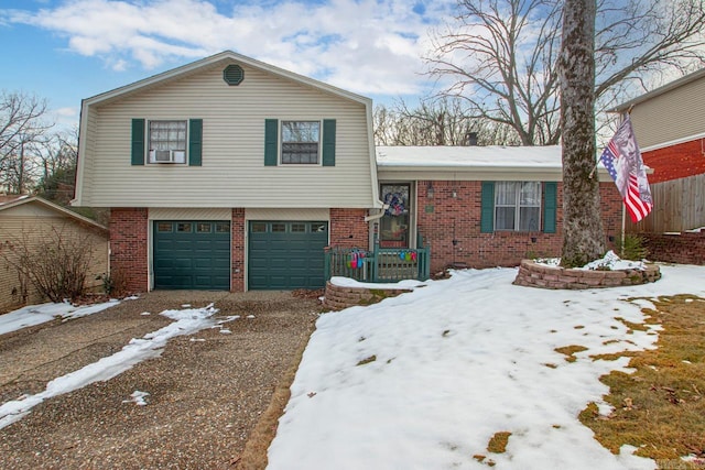 tri-level home with a garage