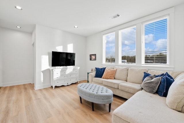 living room featuring light hardwood / wood-style floors