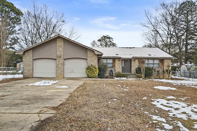 single story home featuring a garage