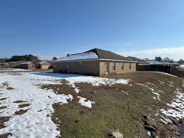 view of snowy exterior