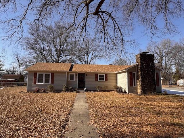 view of single story home