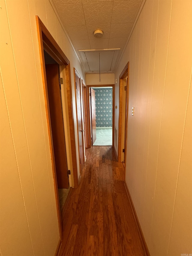 corridor featuring hardwood / wood-style flooring