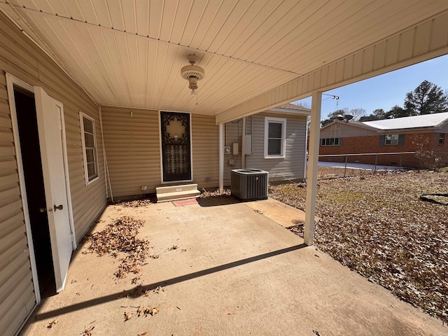 view of patio / terrace with central AC unit