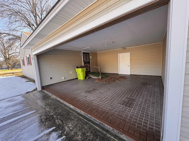 view of patio with a carport