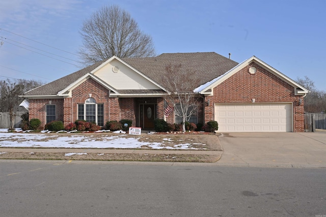 view of front of house with a garage