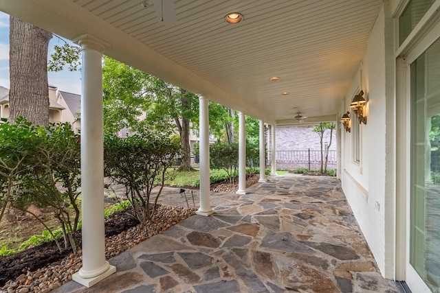 view of patio featuring covered porch