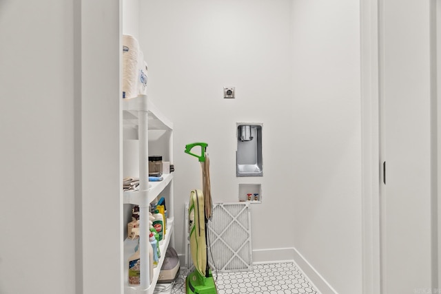 laundry area with hookup for an electric dryer and hookup for a washing machine