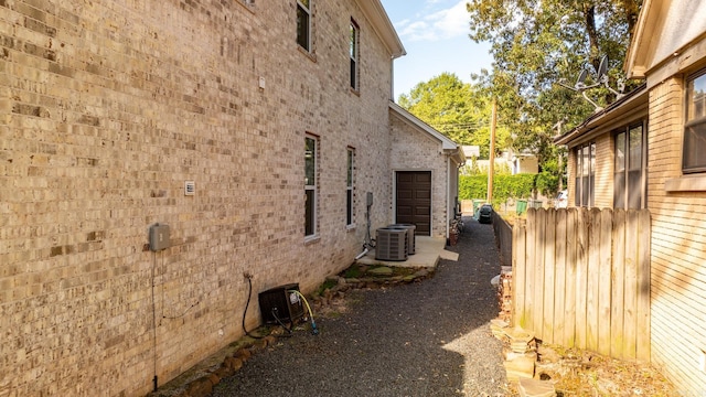 view of property exterior featuring central air condition unit