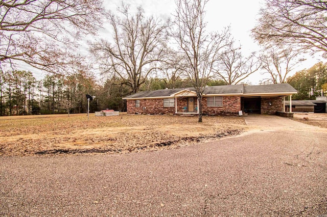 view of single story home