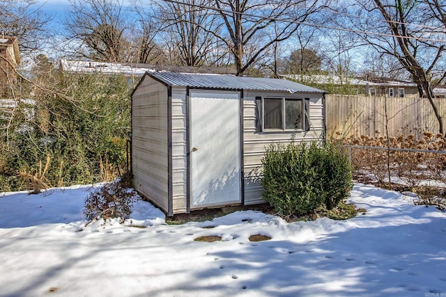 view of snow covered structure