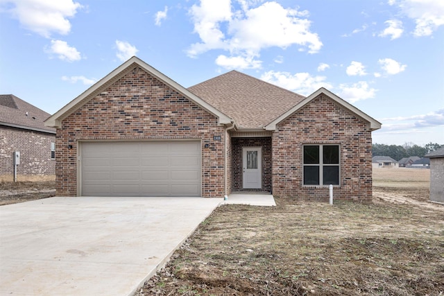 view of front of house with a garage