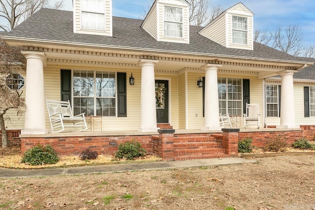 view of front of home with a porch