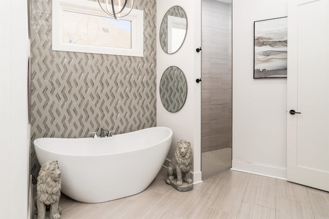 bathroom featuring a washtub