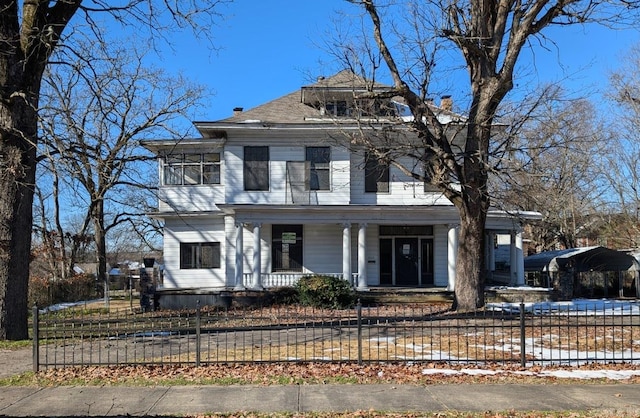 view of front of property with a porch