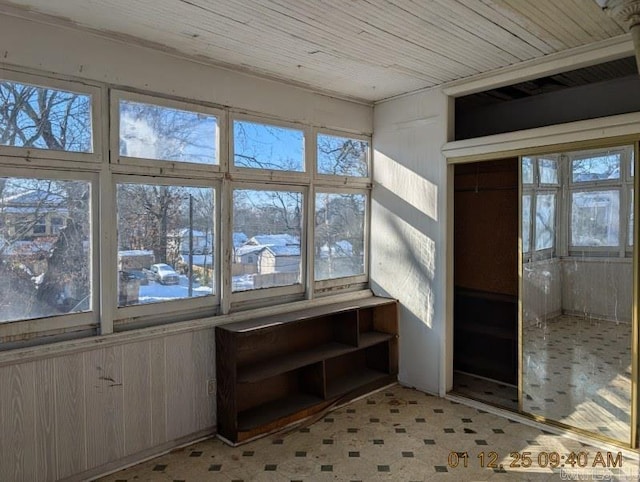 view of unfurnished sunroom