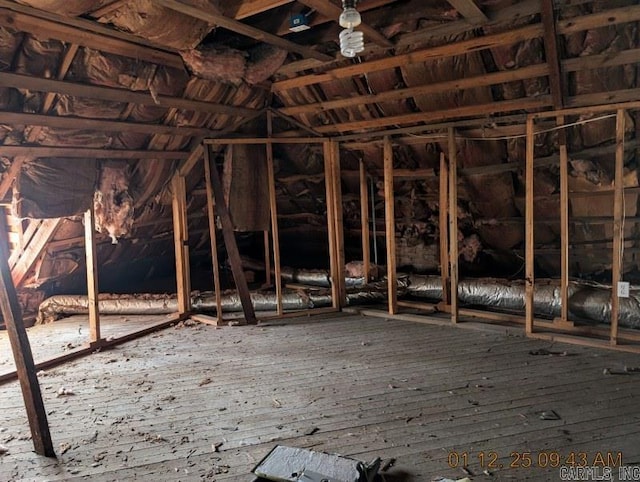 view of attic