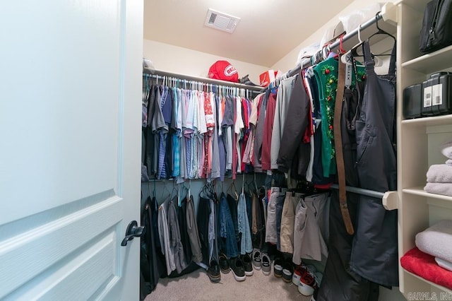 spacious closet with carpet floors