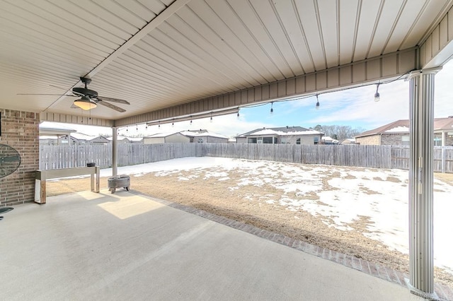 view of patio / terrace featuring ceiling fan