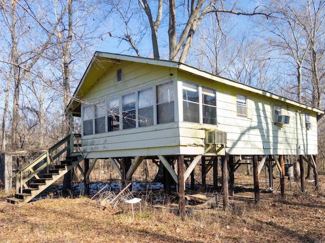 view of property exterior featuring central AC