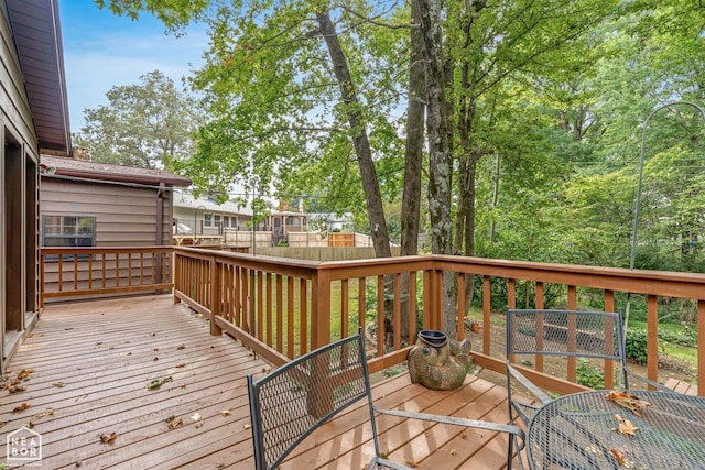 view of wooden deck