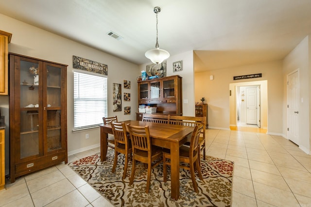 view of tiled dining area