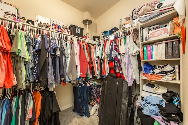 spacious closet featuring carpet floors