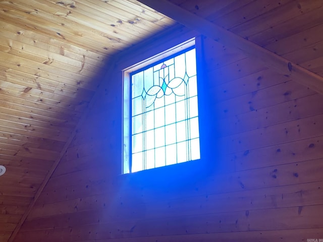 additional living space with beamed ceiling and wooden ceiling