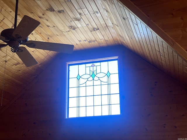 bonus room featuring ceiling fan and wood ceiling